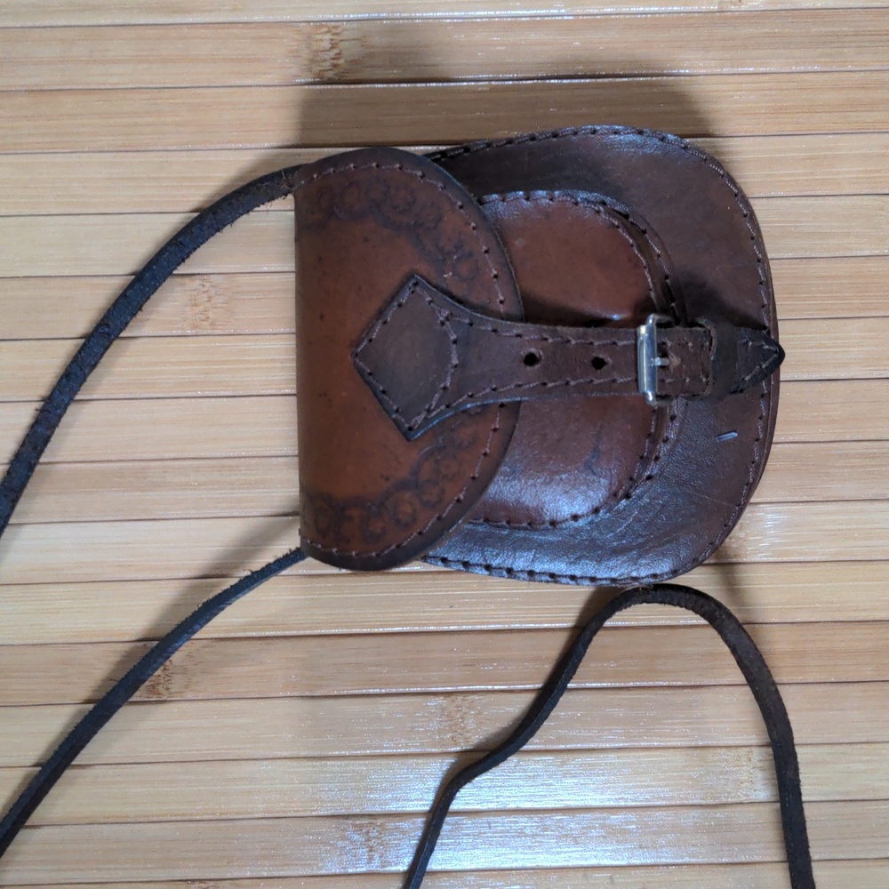 Brown Mini Leather Boho Cross Body Purse